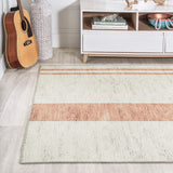 Parker Modern Distressed Stripe Machine-washable Area Rug