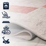 Parker Modern Distressed Stripe Machine-washable Area Rug