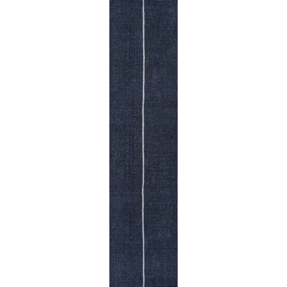 Curry Solid Centre Stripe Machine-washable Area Rug