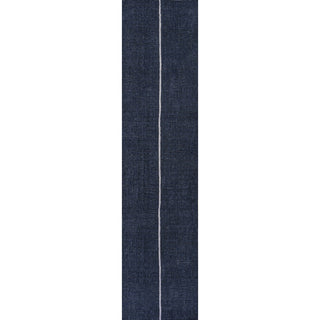 Curry Solid Centre Stripe Machine-washable Area Rug