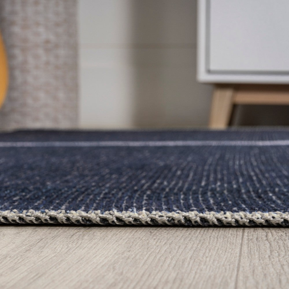 Curry Solid Centre Stripe Machine-washable Area Rug
