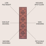 Mona Geometric Medallion Machine-washable Area Rug