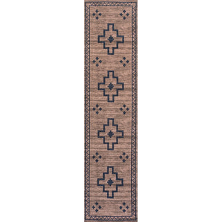 Mona Geometric Medallion Machine-washable Area Rug