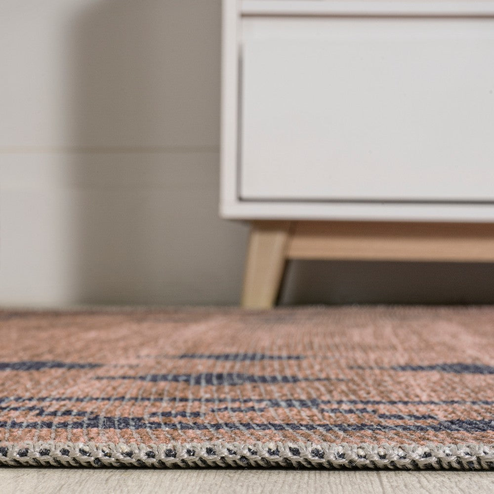 Mona Geometric Medallion Machine-washable Area Rug