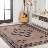 Mona Geometric Medallion Machine-washable Area Rug