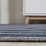 Belle Distressed Ticking Stripe Machine-washable Area Rug