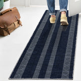 Wallaker Trellis Stripe Machine-washable Area Rug