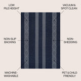 Wallaker Trellis Stripe Machine-washable Area Rug