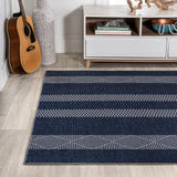Wallaker Trellis Stripe Machine-washable Area Rug
