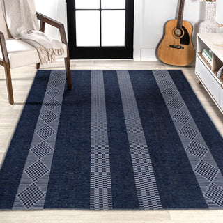 Wallaker Trellis Stripe Machine-washable Area Rug