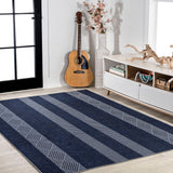 Wallaker Trellis Stripe Machine-washable Area Rug