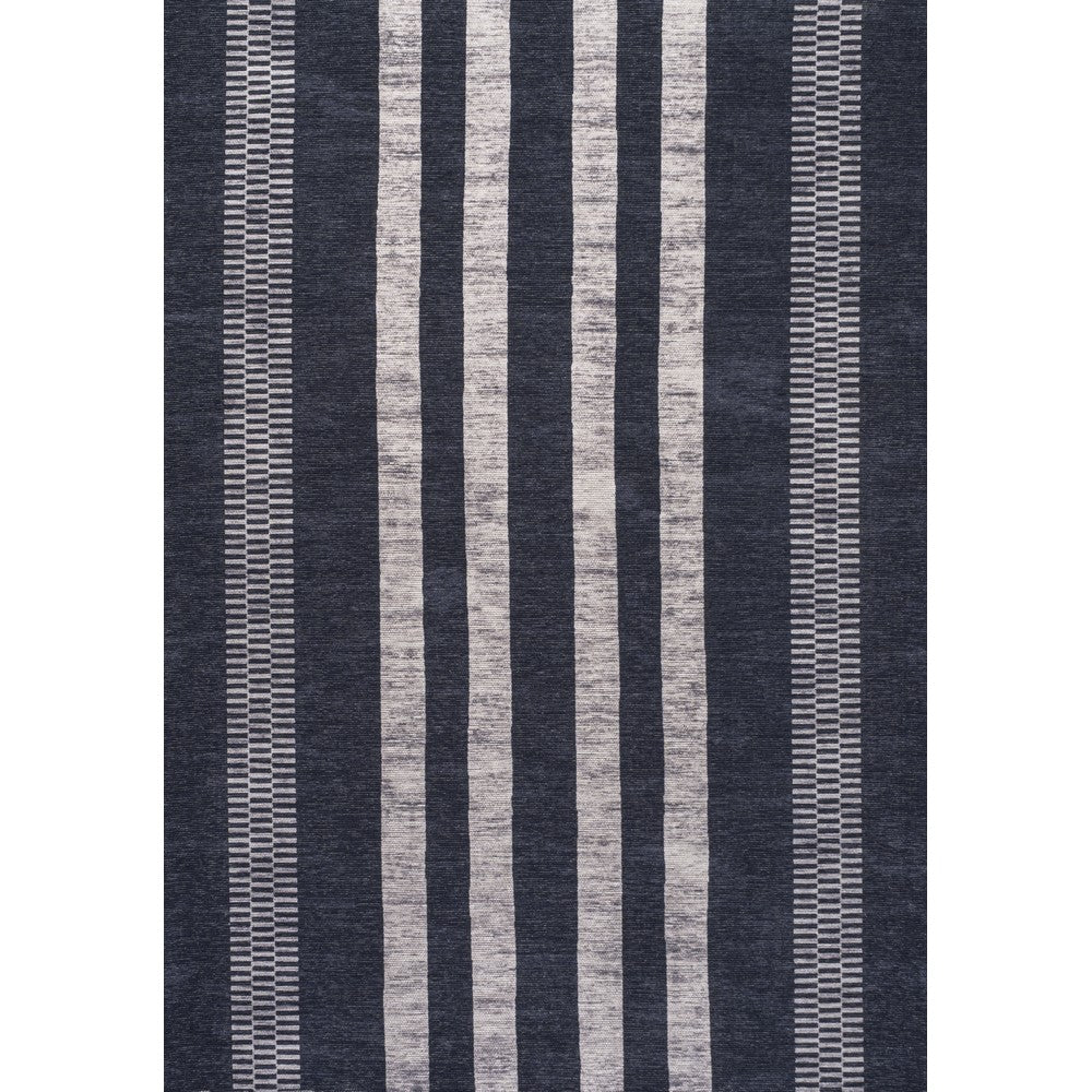 Curry Geometric Striped Machine-washable Area Rug