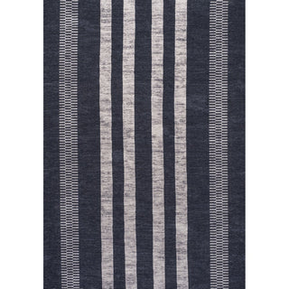 Curry Geometric Striped Machine-washable Area Rug
