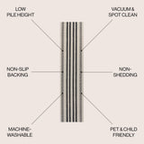 Curry Geometric Striped Machine-washable Area Rug
