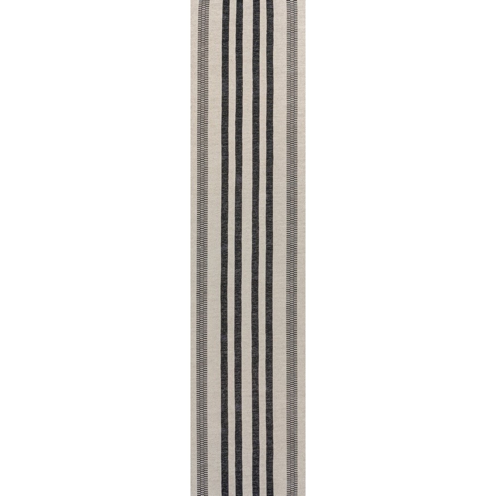 Curry Geometric Striped Machine-washable Area Rug