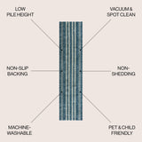 Curry Geometric Striped Machine-washable Area Rug