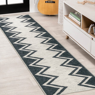 Robinson Modern Chevron Border Area Rug