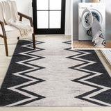 Robinson Modern Chevron Border Area Rug