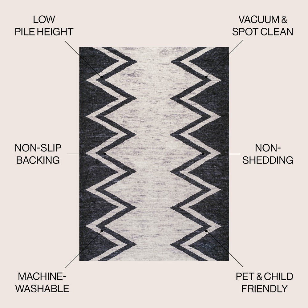Robinson Modern Chevron Border Area Rug