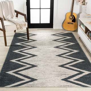 Robinson Modern Chevron Border Area Rug