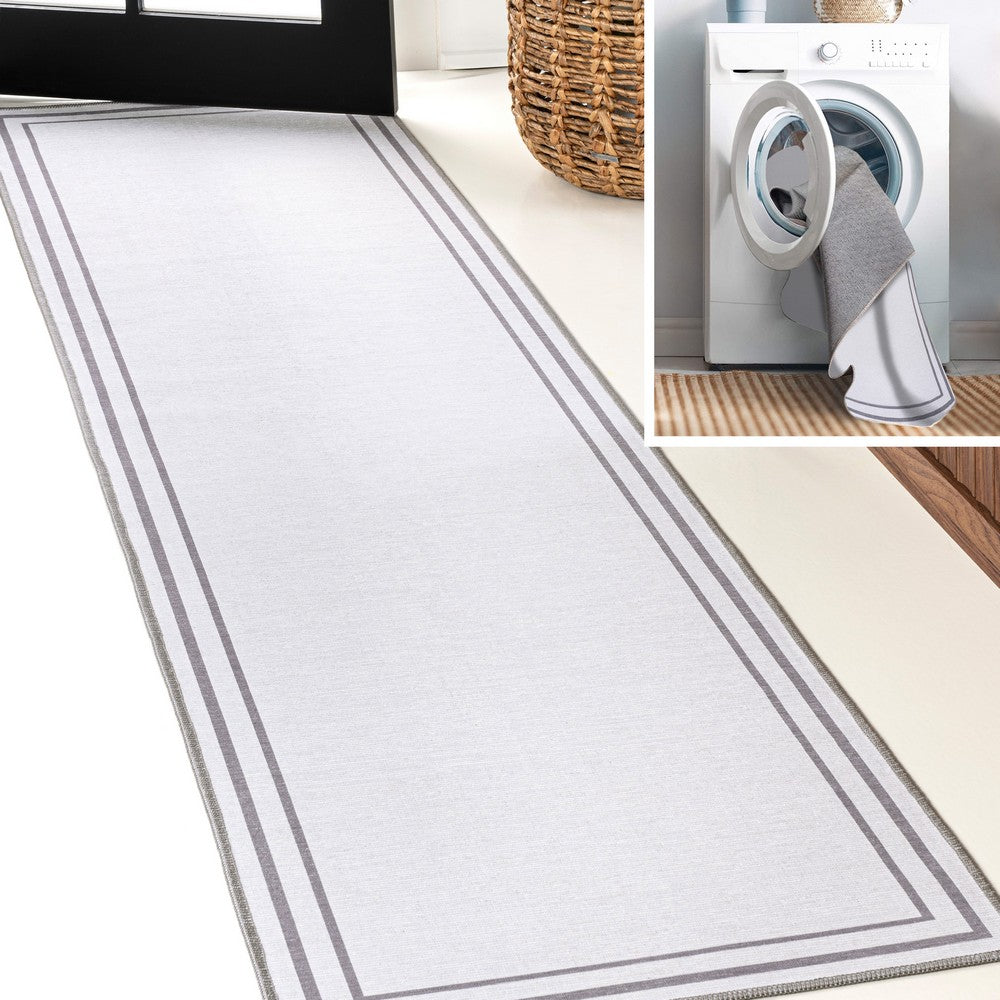 Khmer-Classic 2-stripe Border Washable Area Rug