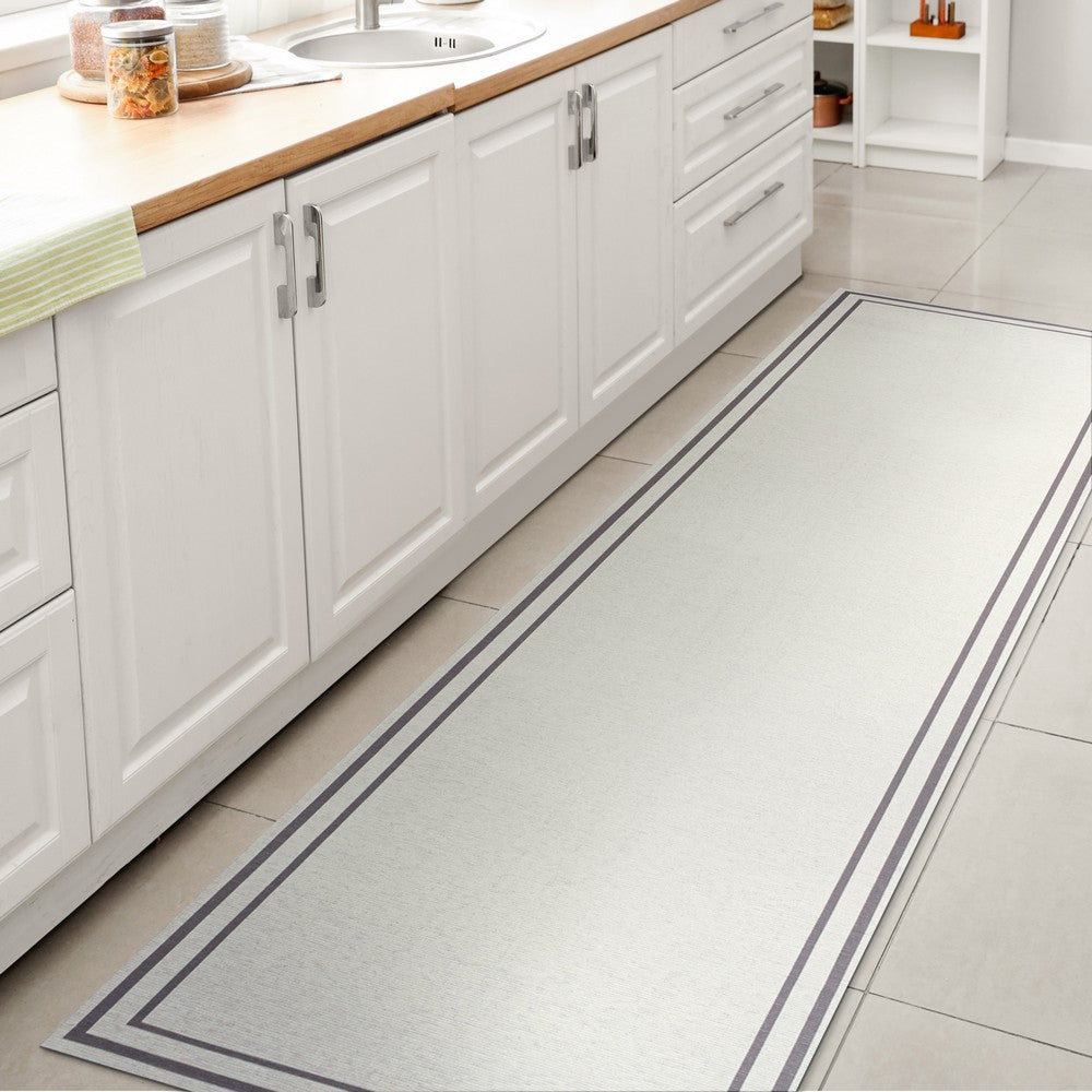 Khmer-Classic 2-stripe Border Washable Area Rug