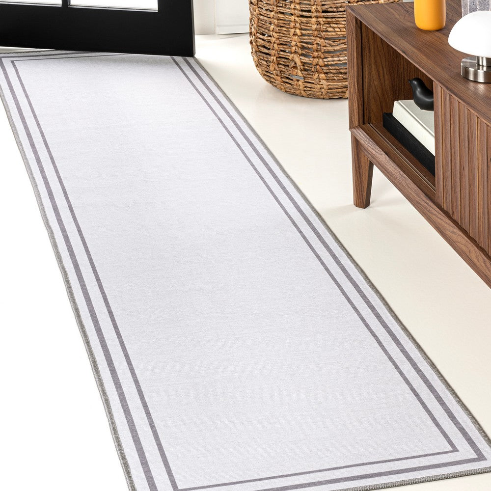 Khmer-Classic 2-stripe Border Washable Area Rug