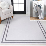 Khmer-Classic 2-stripe Border Washable Area Rug