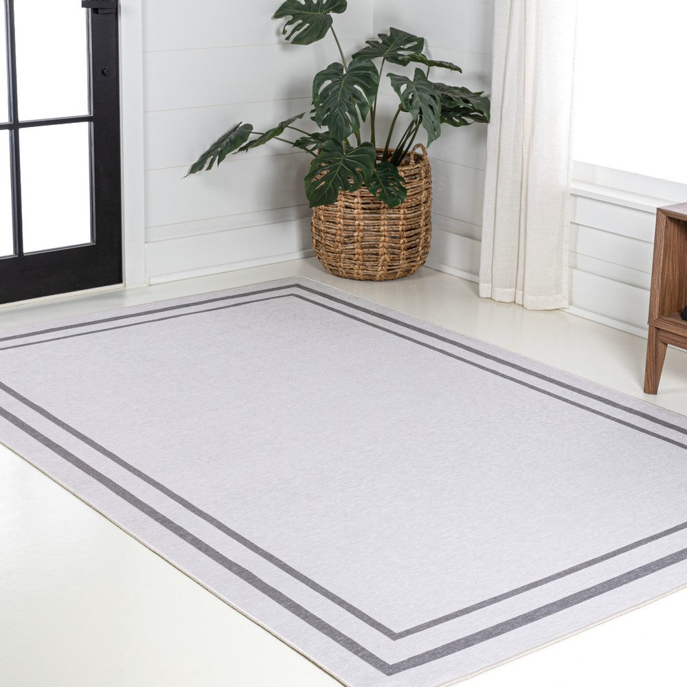 Khmer-Classic 2-stripe Border Washable Area Rug