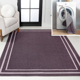 Khmer-Classic 2-stripe Border Washable Area Rug