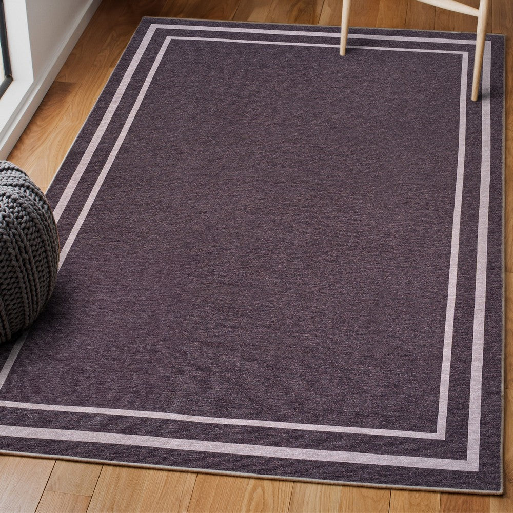 Khmer-Classic 2-stripe Border Washable Area Rug