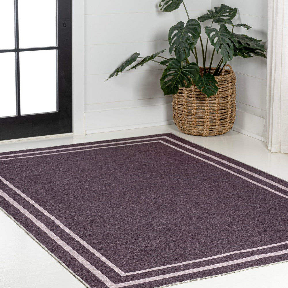 Khmer-Classic 2-stripe Border Washable Area Rug