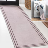 Khmer-Classic 2-stripe Border Washable Area Rug