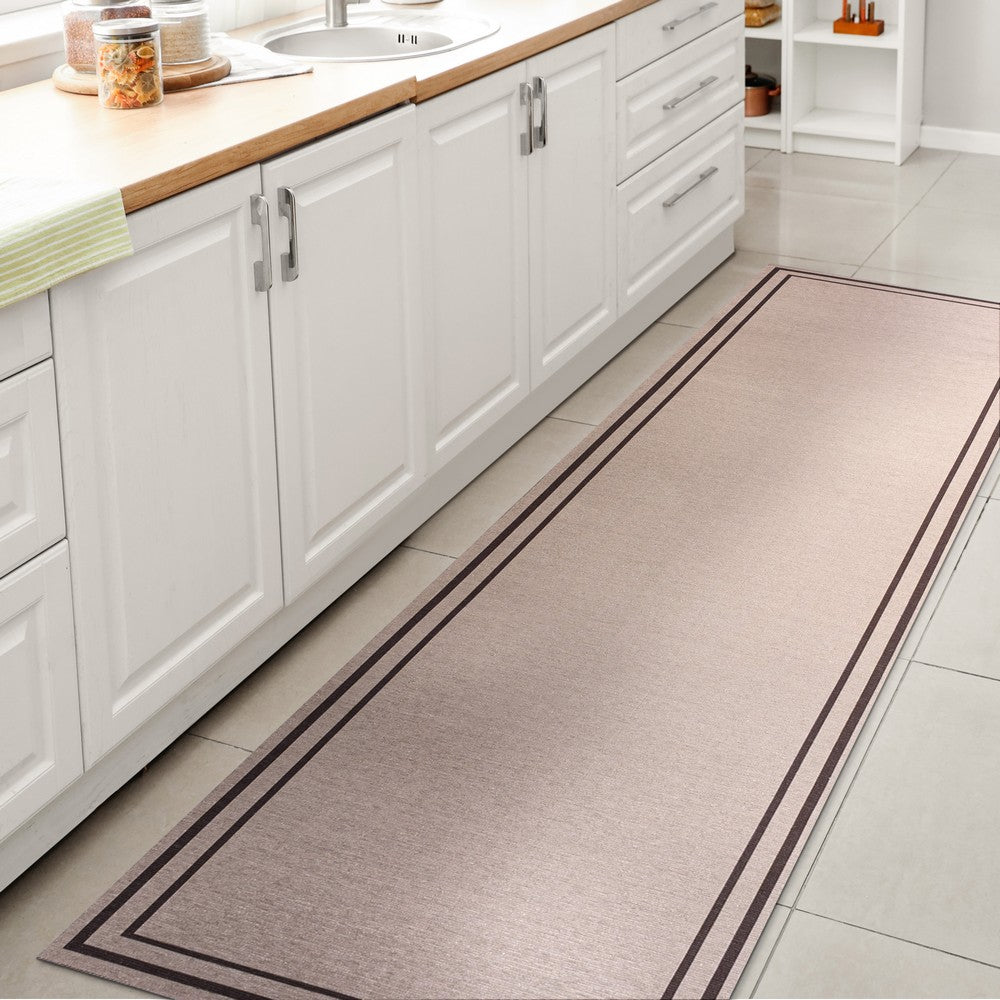 Khmer-Classic 2-stripe Border Washable Area Rug