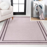 Khmer-Classic 2-stripe Border Washable Area Rug