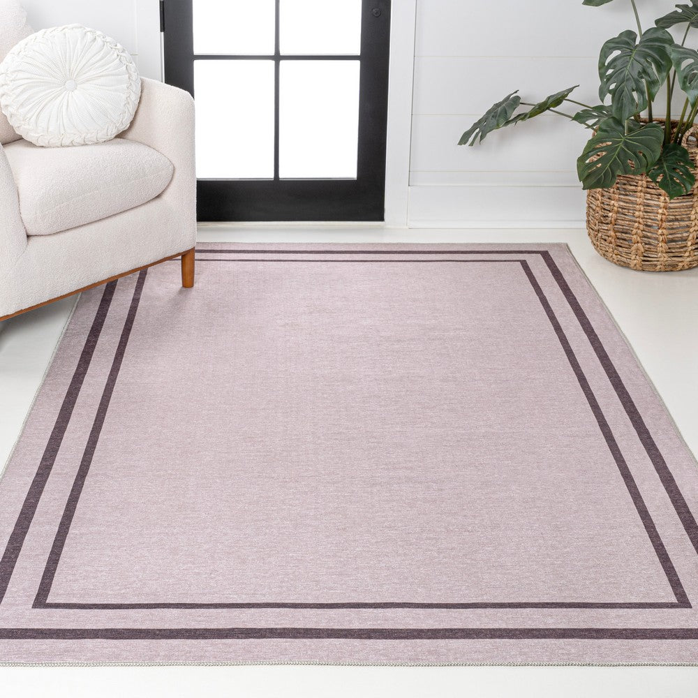 Khmer-Classic 2-stripe Border Washable Area Rug