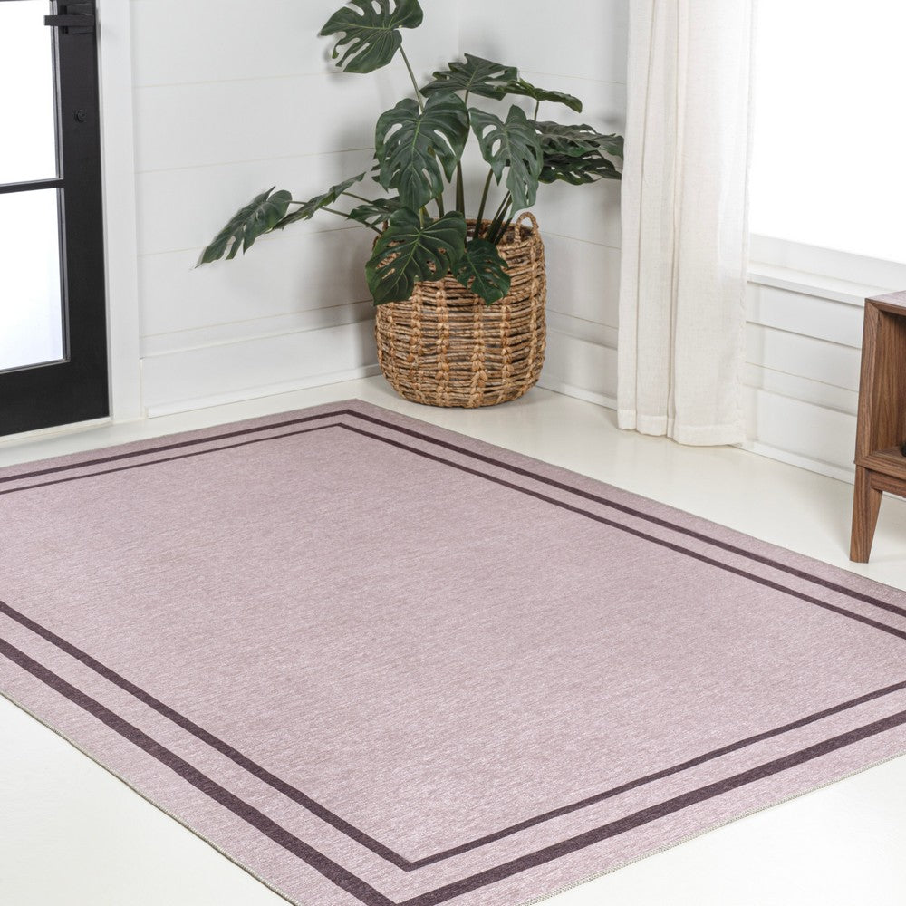 Khmer-Classic 2-stripe Border Washable Area Rug