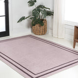 Khmer-Classic 2-stripe Border Washable Area Rug