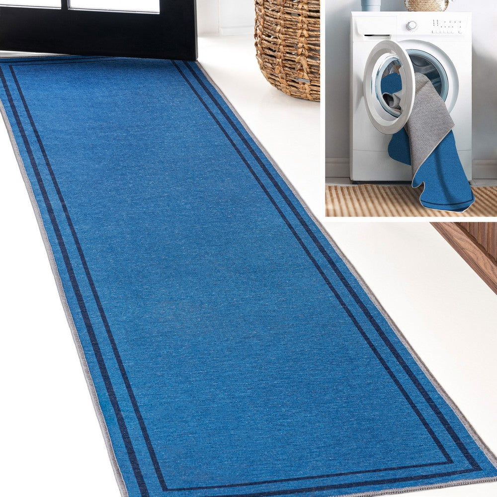 Khmer-Classic 2-stripe Border Washable Area Rug