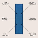 Khmer-Classic 2-stripe Border Washable Area Rug