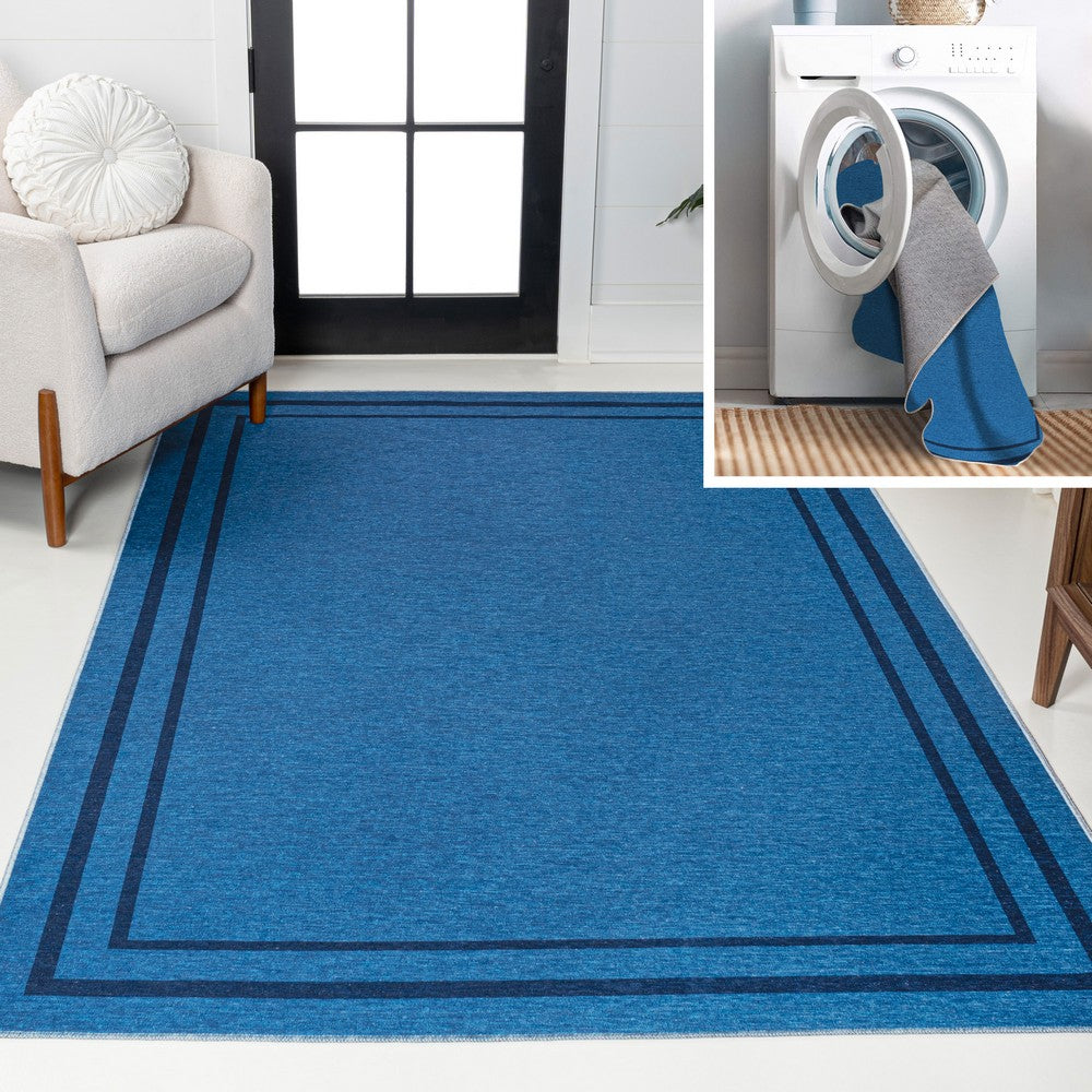 Khmer-Classic 2-stripe Border Washable Area Rug