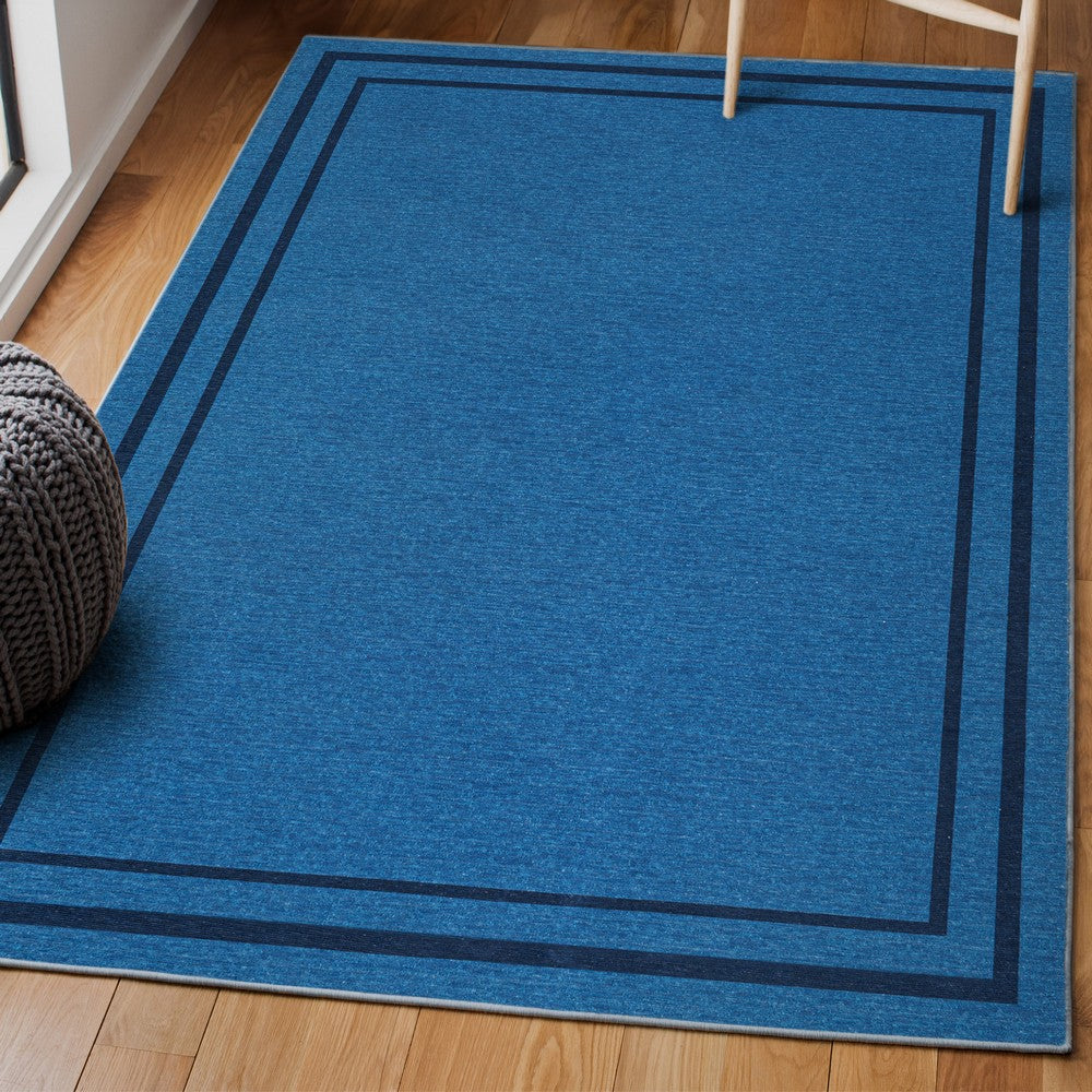 Khmer-Classic 2-stripe Border Washable Area Rug