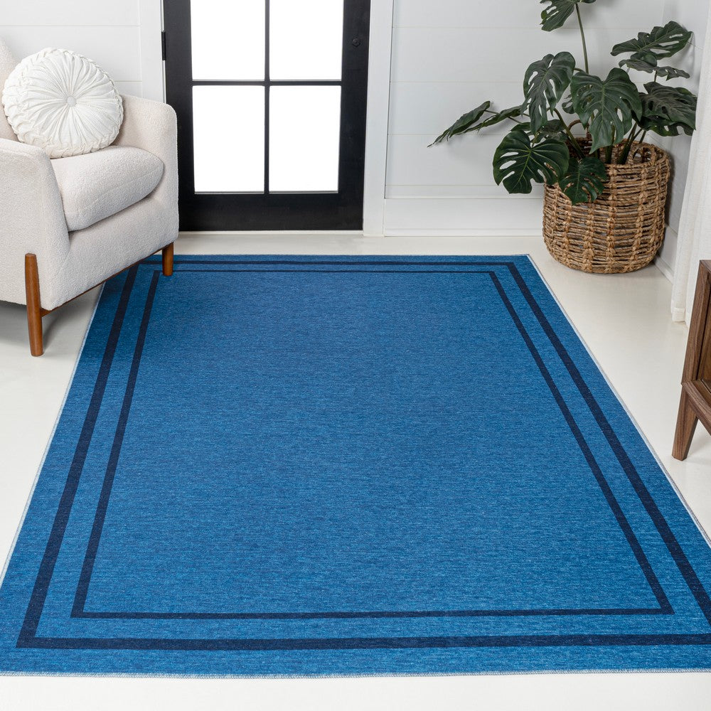 Khmer-Classic 2-stripe Border Washable Area Rug