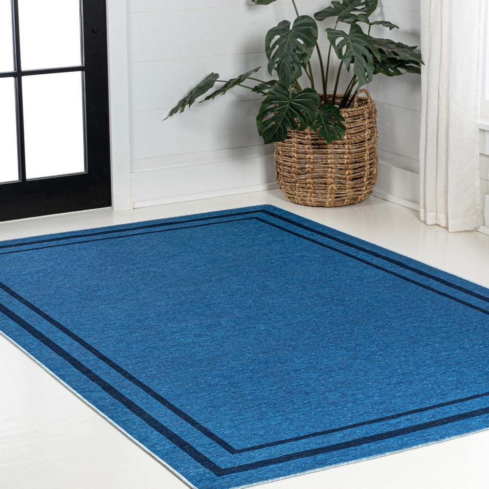 Khmer-Classic 2-stripe Border Washable Area Rug