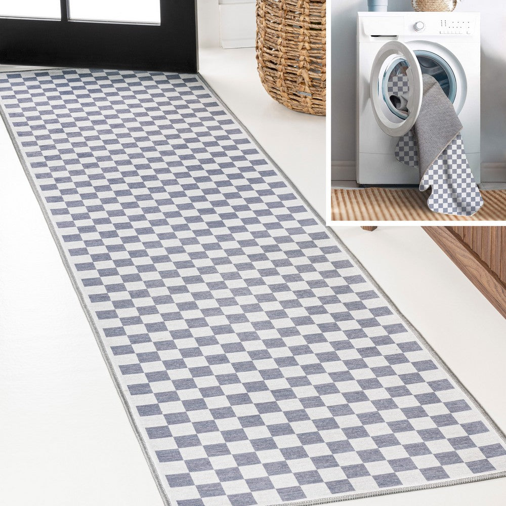 Royale Modern Cottage Checkerboard Washable Area Rug