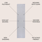 Royale Modern Cottage Checkerboard Washable Area Rug