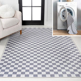 Royale Modern Cottage Checkerboard Washable Area Rug