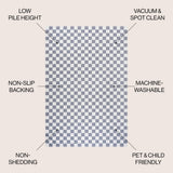 Royale Modern Cottage Checkerboard Washable Area Rug