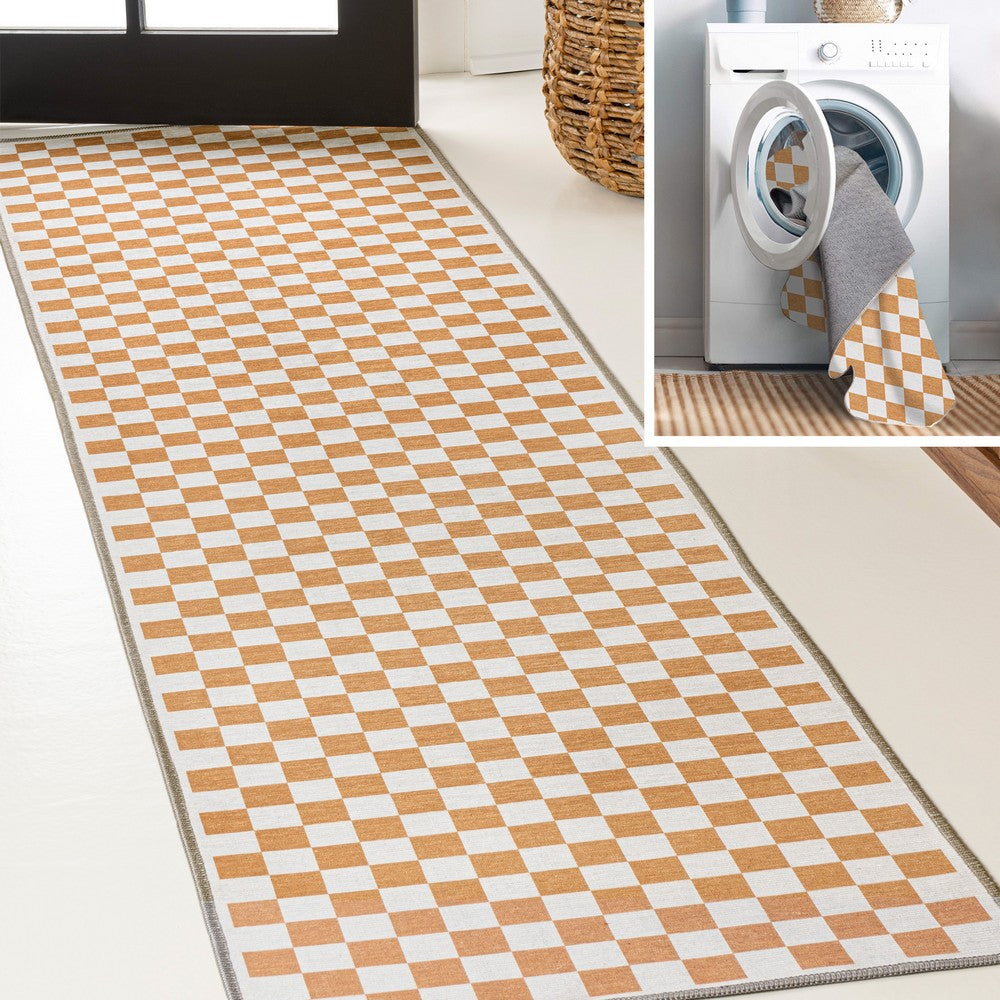 Royale Modern Cottage Checkerboard Washable Area Rug