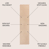 Royale Modern Cottage Checkerboard Washable Area Rug
